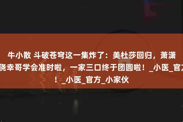 牛小散 斗破苍穹这一集炸了：美杜莎回归，萧潇没有删，侥幸哥学会准时啦，一家三口终于团圆啦！_小医_官方_小家伙
